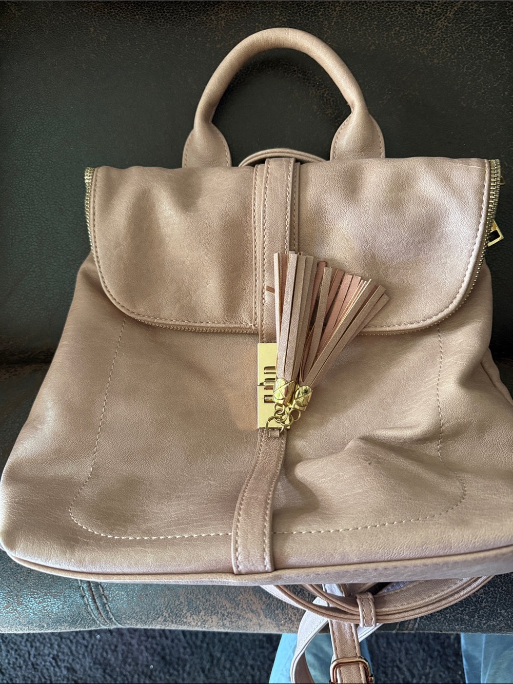 Miztique rose faux Leather Tassel Backpack